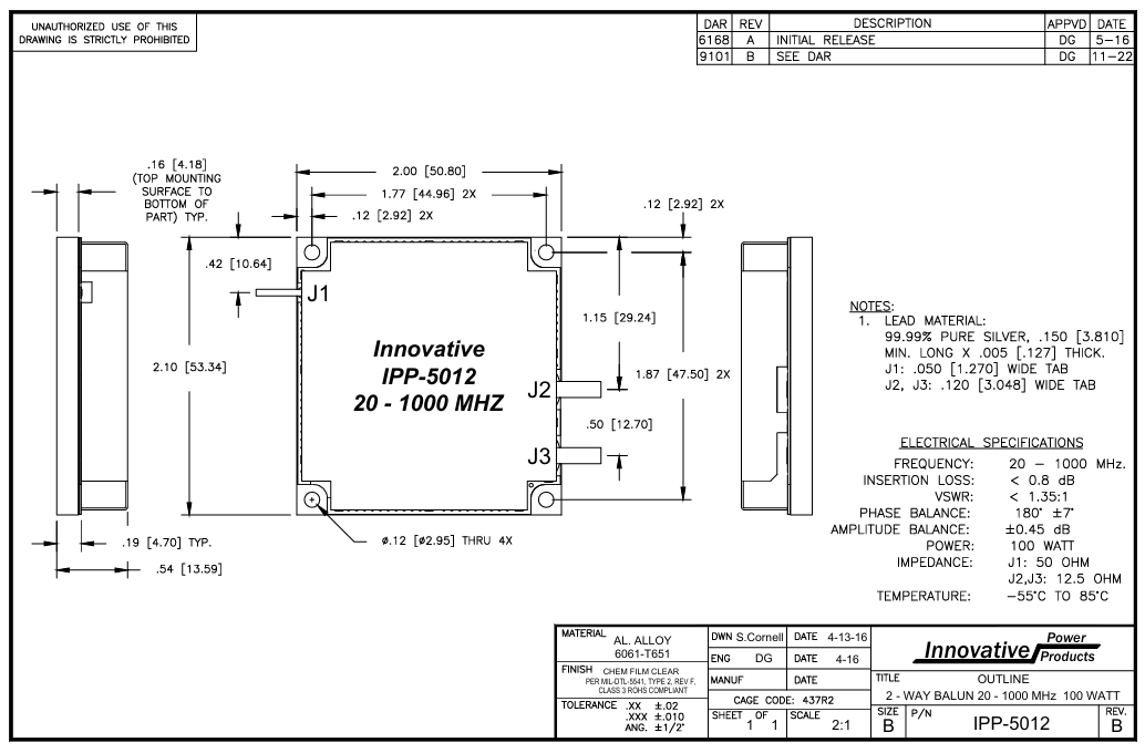 貼片式巴倫 IPP-5012
